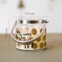 家柏饰(CORATED)香薰蜡烛装饰摆件 杯蜡罐蜡大豆蜡蜂蜡 风灯蜡(香槟波点)亚麻香