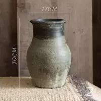 家柏饰(CORATED)粗陶陶罐花瓶花盆 多肉复古做旧仿古大号土陶盆坛子插干花 2