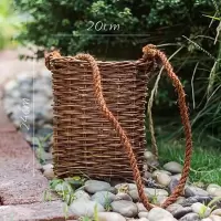 家柏饰(CORATED)美式欢迎篮花器 壁挂花篮 信件篮 手工柳编做旧复古老式 老式挂篮小号(无铁牌) 大