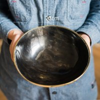 家柏饰(CORATED)印度牛角碗 装饰收纳器皿摆件 复古风格摩登 天然牛角碗(大号)