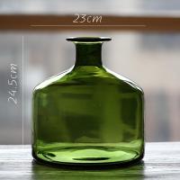 家柏饰(CORATED)苔玻璃花瓶艺术玻璃器皿超大手工吹制装饰美式乡村HAN 苔绿A