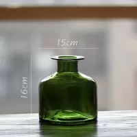 家柏饰(CORATED)苔玻璃花瓶艺术玻璃器皿超大手工吹制装饰美式乡村HAN 苔绿E