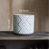 家柏饰(CORATED)迷因陶瓷花盆 实木支架 花器装饰器皿摆件素雅日式北欧 B全瓷底部不可打孔 大