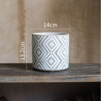 家柏饰(CORATED)迷因陶瓷花盆 实木支架 花器装饰器皿摆件素雅日式北欧 C全瓷底部不可打孔 大