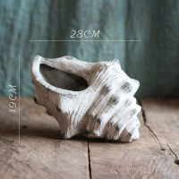 家柏饰(CORATED)海螺花盆 花器 陶艺 土培 仿古做旧摆件装饰园艺庭院 海螺花器大 中