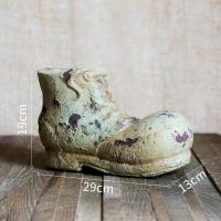 家柏饰(CORATED)水泥旧皮鞋创意花盆花器复古做旧多肉肉鞋子室内阳台种植 水泥旧皮鞋花器(大)需打孔请备注 中