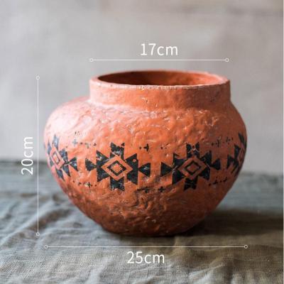 家柏饰(CORATED)印象摩洛哥 红陶花盆花器 非洲元素装饰器皿摆件杂货花园 印象摩洛哥A底部已打孔 大