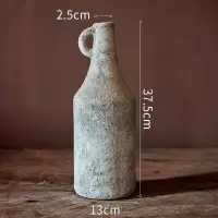 家柏饰(CORATED)美式耳朵手工花瓶花盆 复古粗陶红陶禅意摆件干花插花装饰 耳朵花瓶(大号)