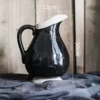 家柏饰(CORATED)黑釉素烧古罐系列 花瓶花器花壶 装饰摆件 艺术风格复古 黑釉古罐(C)