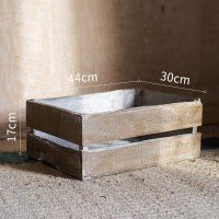 家柏饰(CORATED)原木收纳箱木条箱自由组合复古做旧花园橱窗陈列装饰道具 长方形（大号） 大