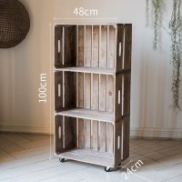 家柏饰(CORATED)自由组合收纳箱装饰收纳柜杂货花园水果店咖啡馆橱窗陈列 三层可移动置物架