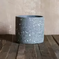 家柏饰(CORATED)水磨石混凝土 花盆花器 几何形体自由组合 创意设计艺术 H(底无孔,需打孔请备注) 大