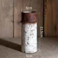 家柏饰(CORATED)复古怀旧几何陶瓷花瓶花器花盆花插装饰摆件创意组合艺术 复古陶瓶(A)底部无孔