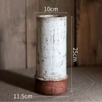 家柏饰(CORATED)复古怀旧几何陶瓷花瓶花器花盆花插装饰摆件创意组合艺术 复古陶瓶(B)底部无孔
