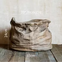 家柏饰(CORATED)水泥麻布口袋花盆花篮花器种植绿植北欧INS创意花园装饰 水泥造型布袋花器(超大)底部有孔 大