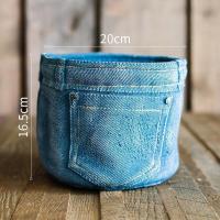 家柏饰(CORATED)牛仔裤口袋花器小花盆创意个性INS北欧桌面摆件盆栽 牛仔裤口袋花器(A)底部已打孔 中