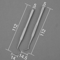 家柏饰(CORATED)迷你304不锈钢收纳盒随身携带便携式剔牙缝钩针套装迷你牙齿清洁 两长单头+塑料盒