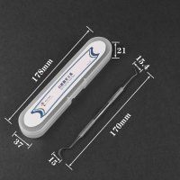 家柏饰(CORATED)迷你304不锈钢收纳盒随身携带便携式剔牙缝钩针套装迷你牙齿清洁 双头整体不锈钢+塑料盒