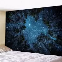 家柏饰(CORATED)超大挂布墙壁装饰挂毯床头卧室背景布森林星空壁画北欧免打孔 图一 130高*150宽厘米横款