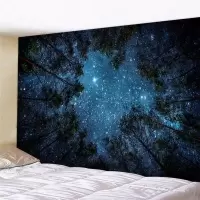 家柏饰(CORATED)超大挂布墙壁装饰挂毯床头卧室背景布森林星空壁画北欧免打孔 图一 150高*200宽厘米横款