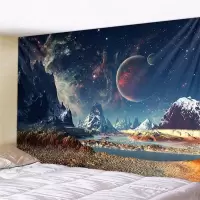 家柏饰(CORATED)超大挂布墙壁装饰挂毯床头卧室背景布森林星空壁画北欧免打孔 图七 150高*200宽厘米横款