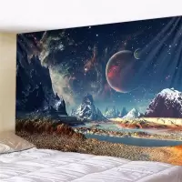家柏饰(CORATED)超大挂布墙壁装饰挂毯床头卧室背景布森林星空壁画北欧免打孔 图七 加大180高*230宽厘米横款