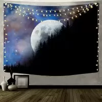 家柏饰(CORATED)超大挂布墙壁装饰挂毯床头卧室背景布森林星空壁画北欧免打孔 图八 150高*200宽厘米横款