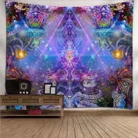 家柏饰(CORATED)波西米亚墙壁装饰挂布床头瑜伽背景布壁画印度曼陀罗挂毯 图八 绒布130高*150宽厘米横款