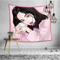 北欧INS粉色女孩城堡墙壁装饰挂布桌布背景布隔断窗帘卧室宿舍帘 图五 130高*150宽(送星灯+钉)横