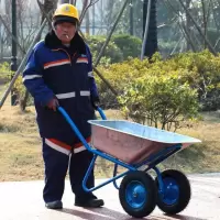 家柏饰(CORATED)独轮小推车工地农用沙泥土建筑翻斗垃圾搬运货花园人力手推车 黄色独轮车(打气轮胎)
