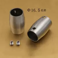 BONJEAN04不锈钢阳台楼梯扶手护栏五金配件拉丝封口接头圆钢棒连接配件 拉丝直接头16.5mm