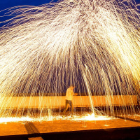 钢丝棉烟火打树花户外仙女烟花发光棒生日手甩手持打铁花 20卷钢丝棉_1双手套_1铁夹_1铁链_1眼镜