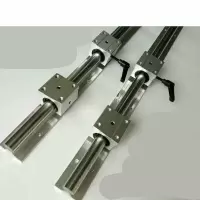 森美人定制直线滑轨光轴导轨铝托圆柱滑轨支撑座导轨 木工推台锯轨道滑块 直径20*1.2米(2轨4滑块2扳手)