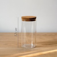 家柏饰(CORATED)软木塞高硼玻璃瓶装饰摆件微景观玻璃罐收纳杂货干花标本 I(6.5cmX12cm)