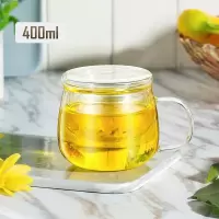 家柏饰(CORATED)飘逸杯可拆洗功夫泡茶壶家用冲茶器全过滤内胆玻璃茶壶套装茶具 400ml花茶杯