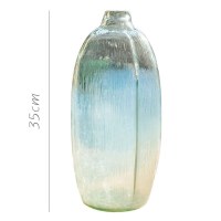 家柏饰(CORATED)手工玻璃器皿 花瓶花器艺术摆件 半透明流水纹桌面地面 盐沼瓶(高款)