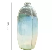 家柏饰(CORATED)手工玻璃器皿 花瓶花器艺术摆件 半透明流水纹桌面地面 盐沼瓶(高款)