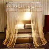 渐变导轨蚊帐u型轨道 新款家用1.8m床双人加密加厚1.5公主风