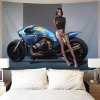 家柏饰(CORATED)摩托机车女孩背景布动漫床头卧室宿舍遮挡挂布壁毯挂毯 竖 图五 绒布150高*200宽厘米(横款)