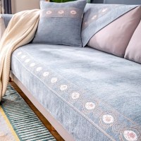 家柏饰(CORATED)北欧四季通用沙发垫防滑简约全包萬能沙发套罩布艺沙发巾沙发盖布 花海灰 70*210cm