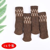 家柏饰(CORATED)针织桌脚桌腿椅子腿保护套桌椅脚垫防滑凳子腿套耐磨 菠萝纹深咖(16个装)