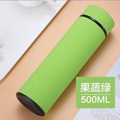 家柏饰(CORATED)保温杯男女学生便携家用不锈钢水杯子户外大容量商务茶杯定制logo 磨砂绿500ml