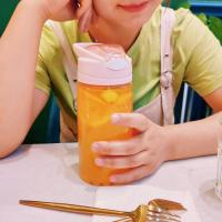 家柏饰(CORATED)吸管杯大人水杯风成年少女杯子便携产妇孕妇塑料杯 曲面-樱粉-500ML[收藏加购送杯刷]