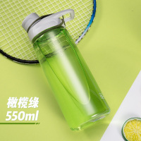 带吸管水杯女运动水壶健身塑料杯子超大容量水瓶1000/2000ml水杯 B款无吸管-橄榄绿-550ML
