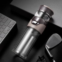 家柏饰(CORATED)茶水分离泡茶杯双层玻璃杯男保温杯便携随手创意过滤水杯定制 名流咖