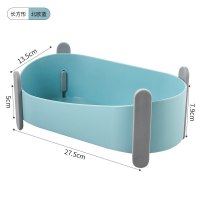 家柏饰(CORATED)浴室置物架壁挂式卫生间转角免打孔三角架洗漱台洗手间厕所收纳架 北欧蓝[长方形]