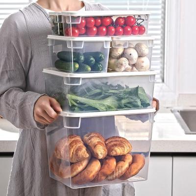 家柏饰(CORATED)冰箱专用保鲜收纳盒子厨房密封分隔带盖食品冷冻蔬菜鸡蛋整理