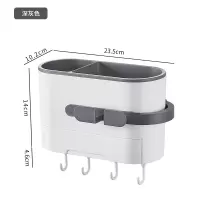 家柏饰(CORATED)吹风机置物架免打孔壁挂卫生间洗漱台电吹风挂架浴室收纳风筒架子 多功能一体化[深灰色大容量]