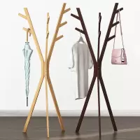 森美人简易挂衣架落地卧室内简约现代家用放包衣服小型实木衣帽架子