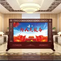 中式实木屏风 进大厅隔断 公司单位屏风酒店实木大座屏 特卖G款 整装